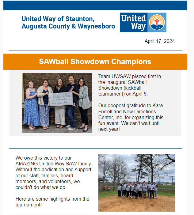 UWSAW April 17, 2024 Newsletter